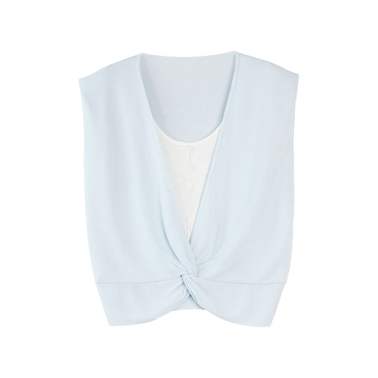 

ELLE Тонкий вязаный сет из двух предметов для женщин, синий