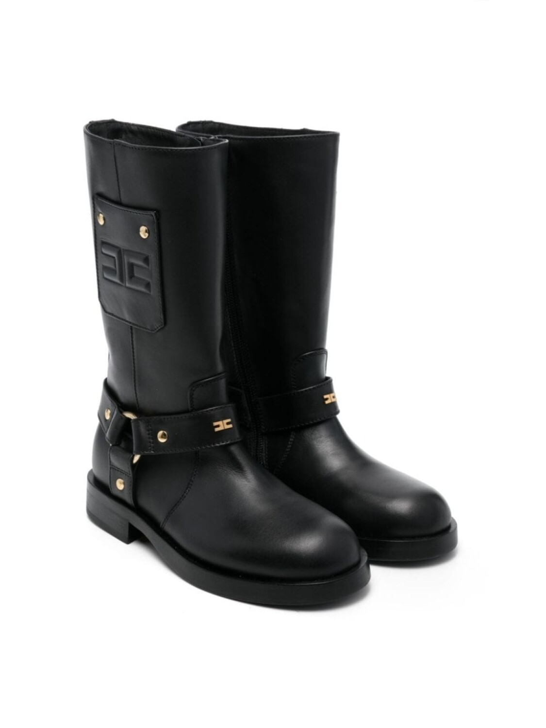 

Elisabetta Franchi La Mia Bambina ботинки с тисненым логотипом, черный