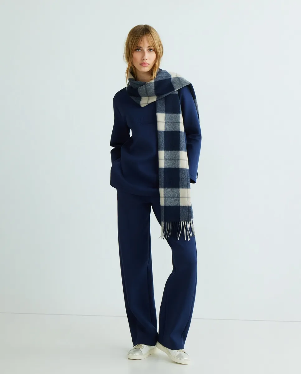 

Женские брюки палаццо из технической ткани Emporio Armani, синий