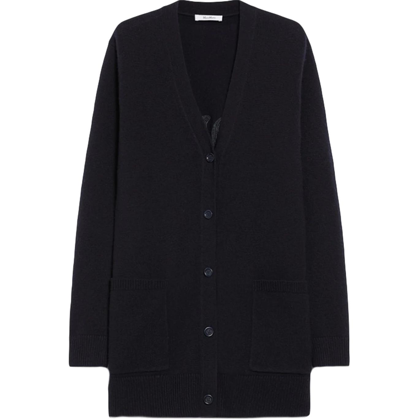 

Кардиган с V-образным вырезом и длинными рукавами Max Mara Villar MaxMara, черный