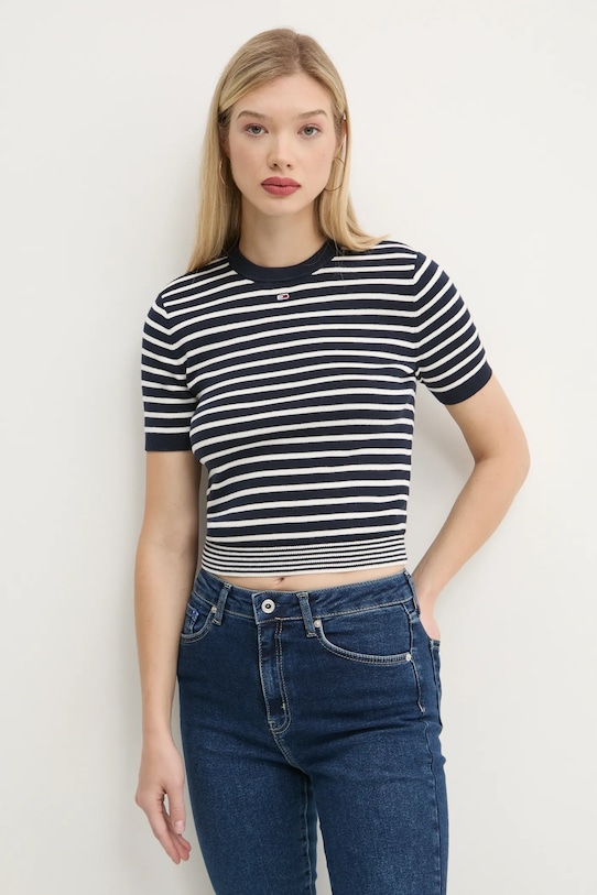 

Хлопковый свитер Tommy Jeans, темно-синий