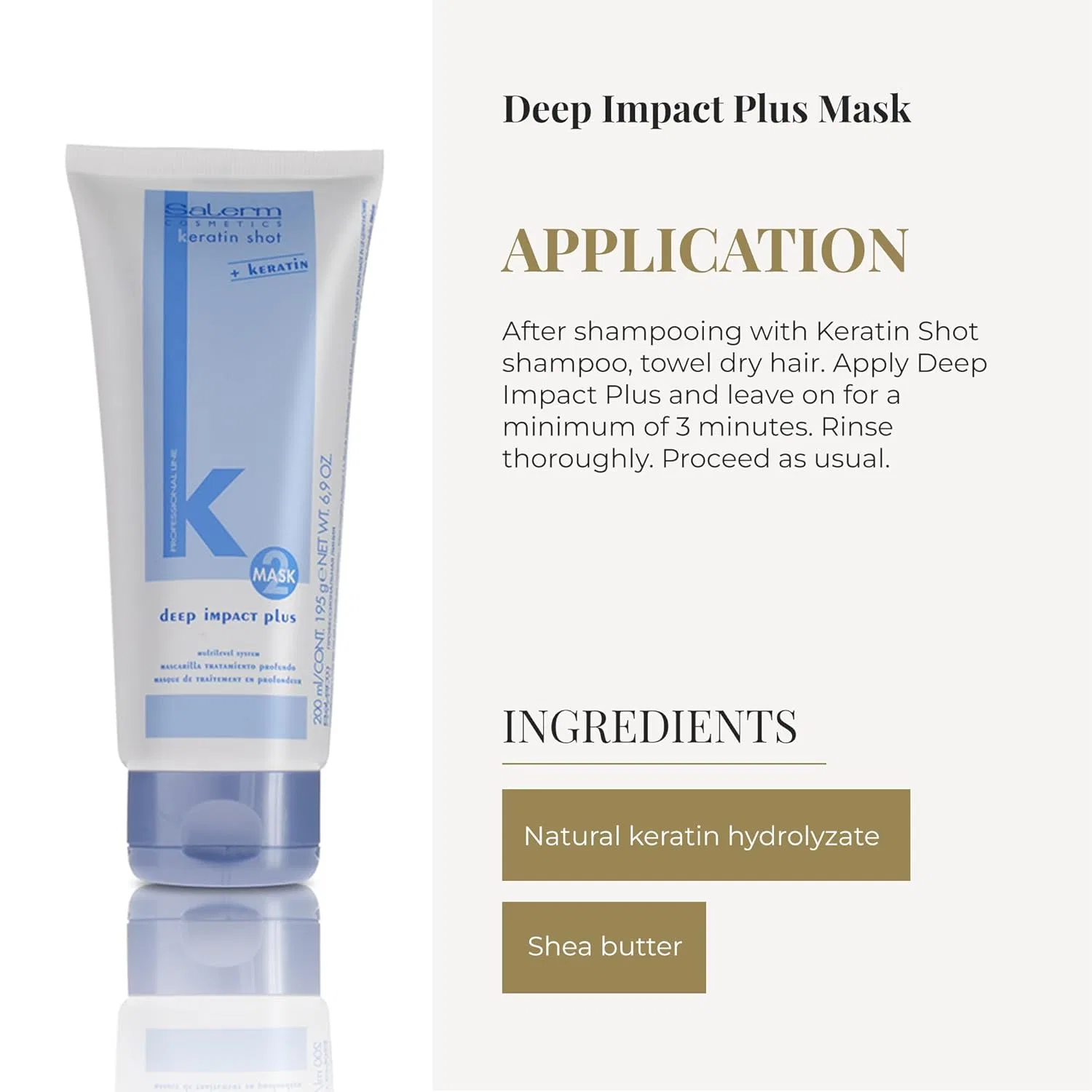 Маска для волос «Keratin Shot Deep Impact Plus» 6.9 унций от Salerm Salerm — фото 4
