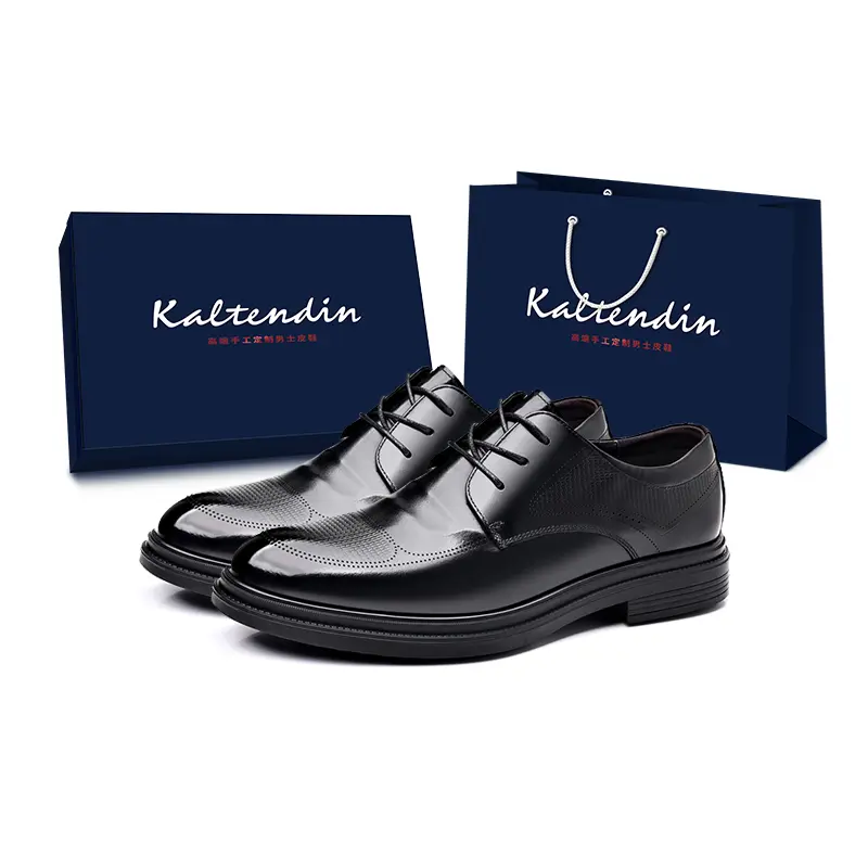 

Kaltendin Удобные универсальные деловые повседневные туфли из высококачественной коровьей кожи, черные