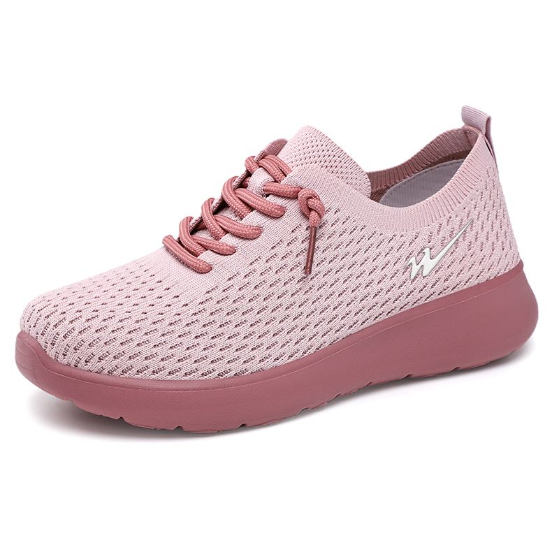 

DOUBLE STAR 88 Устойчивые к истиранию дышащие низкие повседневные кроссовки Flyknit унисекс розовые, цвет Pink