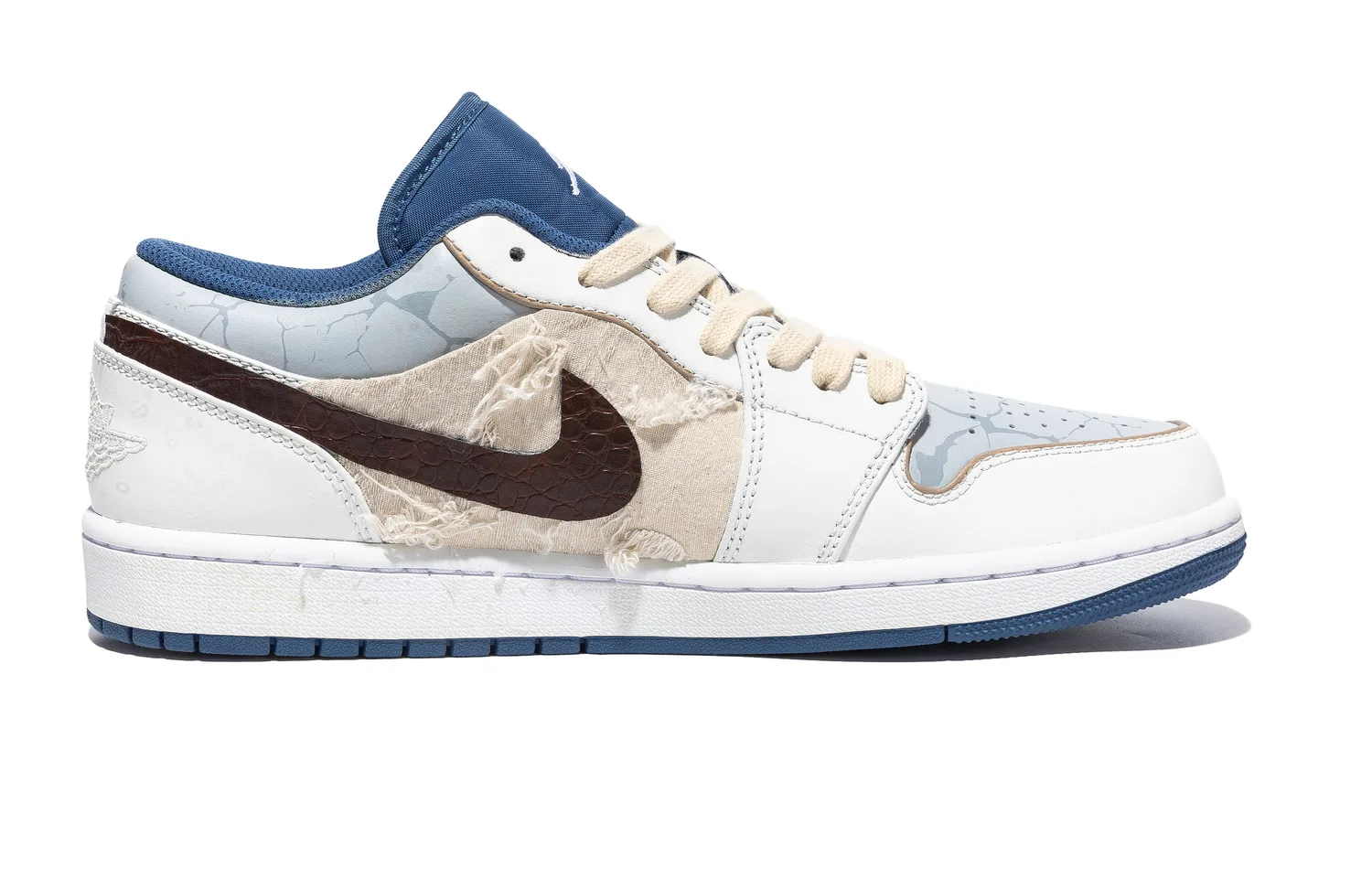 Jordan Air 1 Wave Blue Navigator противоскользящие износостойкие низкие кроссовки — фото 3
