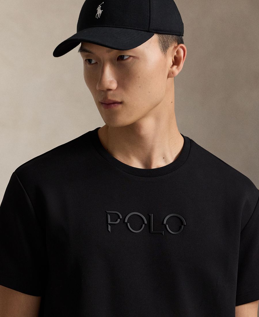 Мужская классическая трикотажная футболка с логотипом, двойной вязки Polo Ralph Lauren, Polo Black — фото 3