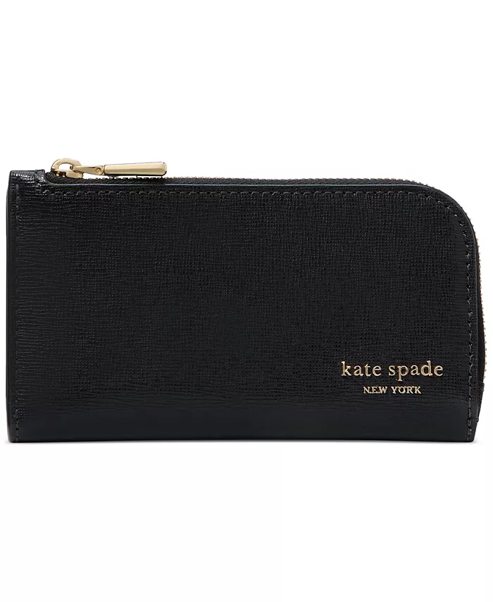

Маленький тонкий кошелек двойного сложения Devin из сафьяновой кожи kate spade new york, черный