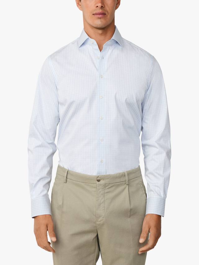 

Хлопковая рубашка с длинными рукавами оксфордского переплетения Hackett London, Sky Blue