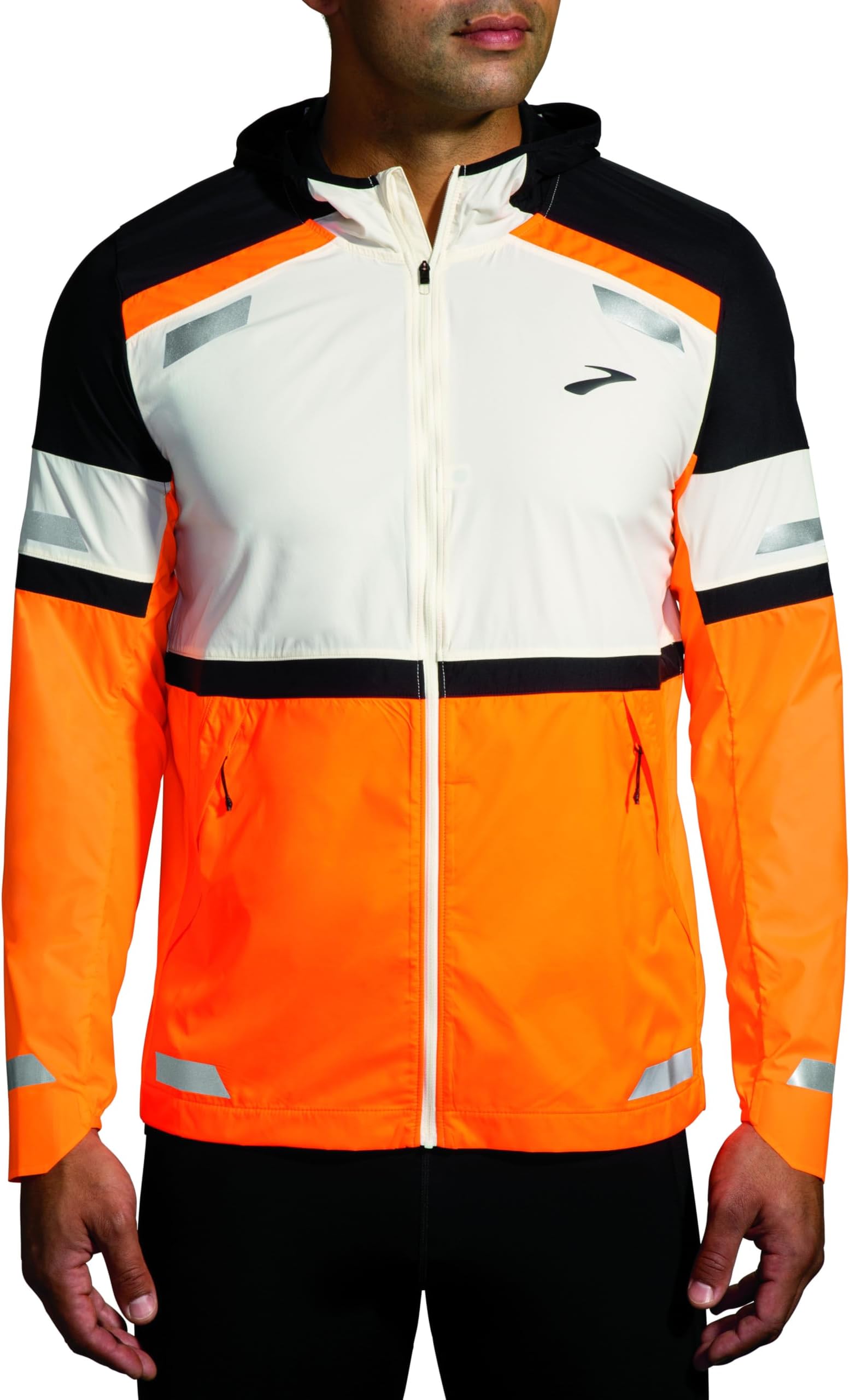 

Куртка Brooks Run Visible Jacket, цвет Ecru/Fluoro Flash/Black