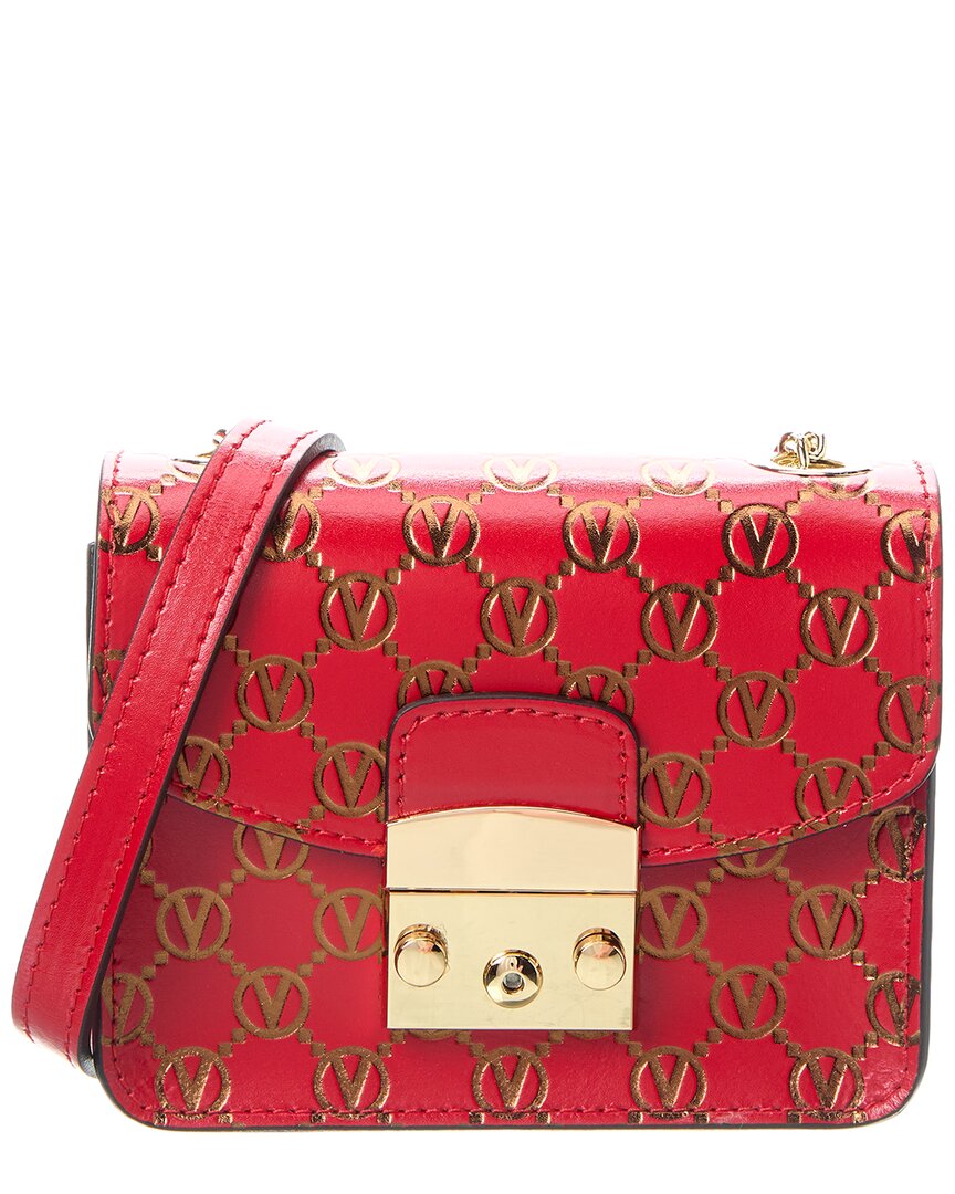 

Кожаная сумка-кроссбоди Valentino by Mario Valentino Bijou Monogram, красный