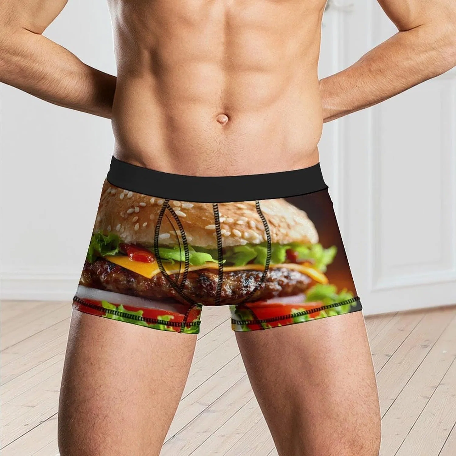 Боксеры с принтом Cheeseburger, Style — фото 2