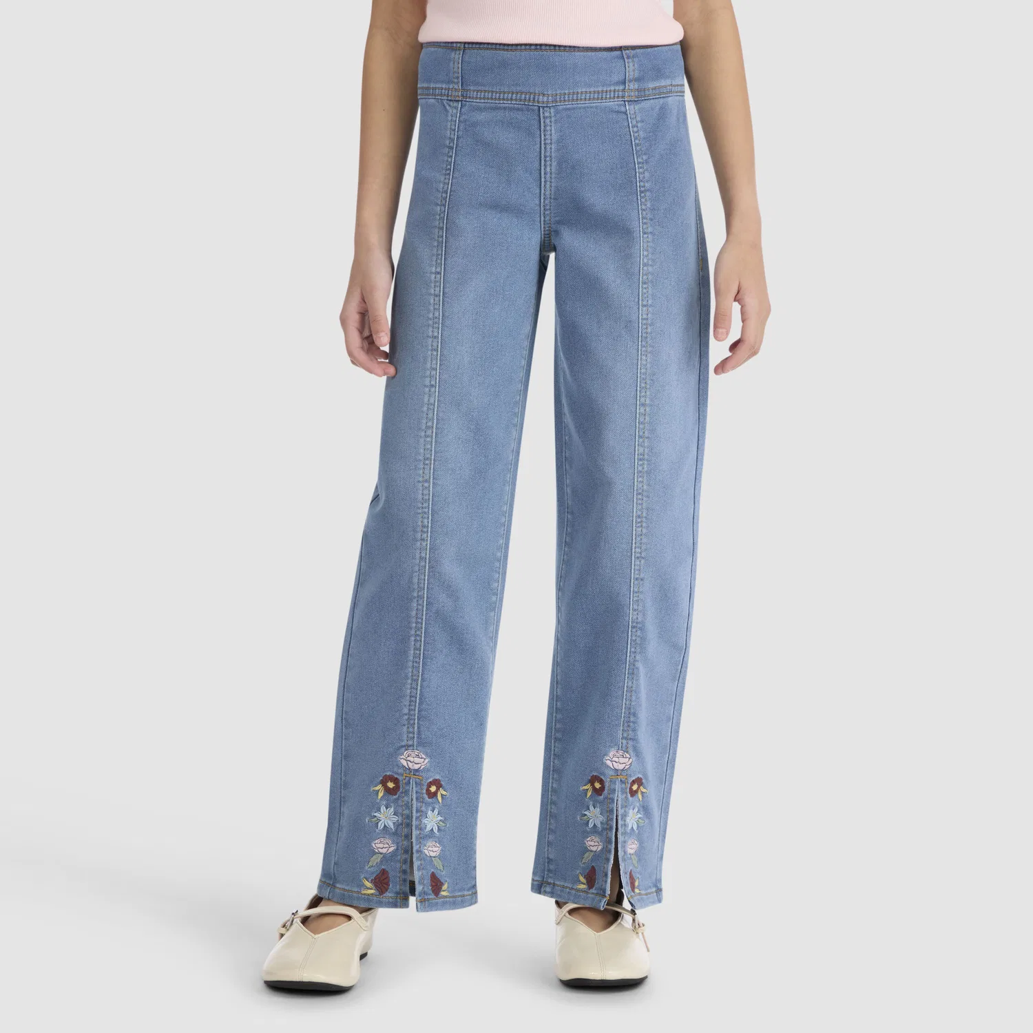Джинсы Dobby Pull On Wide Leg Jeans для девочек 7-16 лет Levi's, Medium Wash