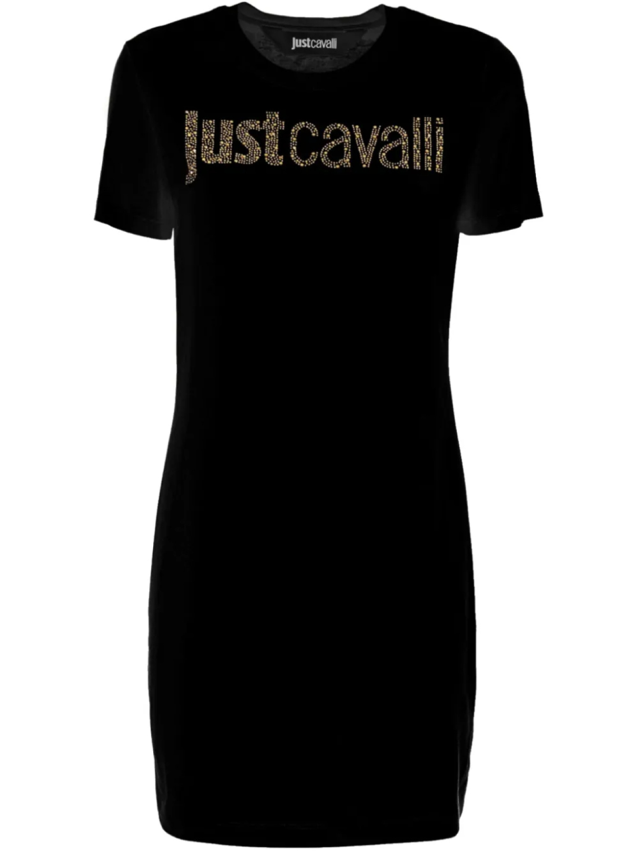 

Платье-футболка с декорированным логотипом Just Cavalli, черный