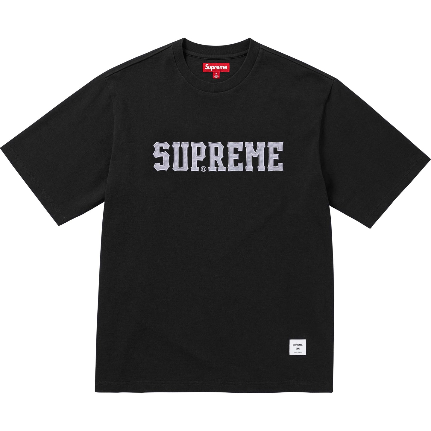 

Топ из саржи с аппликацией из хлопка и шерсти Supreme, серый/серый