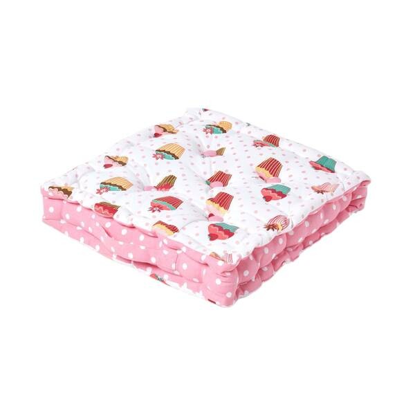 

Подушка на сиденье Homescapes Cupcakes, 40x8x40 см, розовый