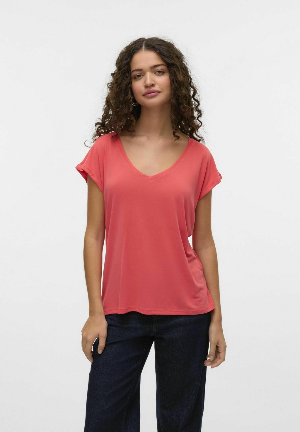 

Базовая футболка VMFILLI V NECK TEE Vero Moda, оранжевый