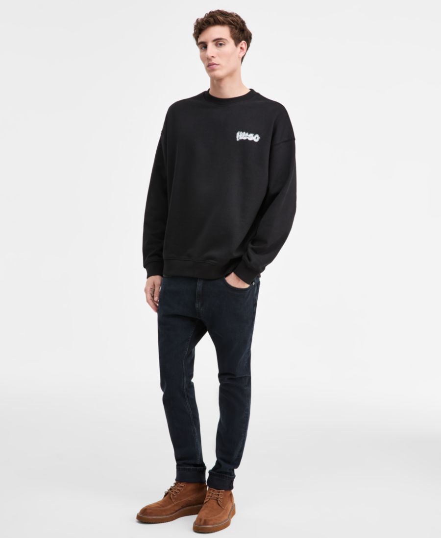 

Мужская хлопковая толстовка Nyrocrew с логотипом и круглым вырезом Hugo Boss, Black