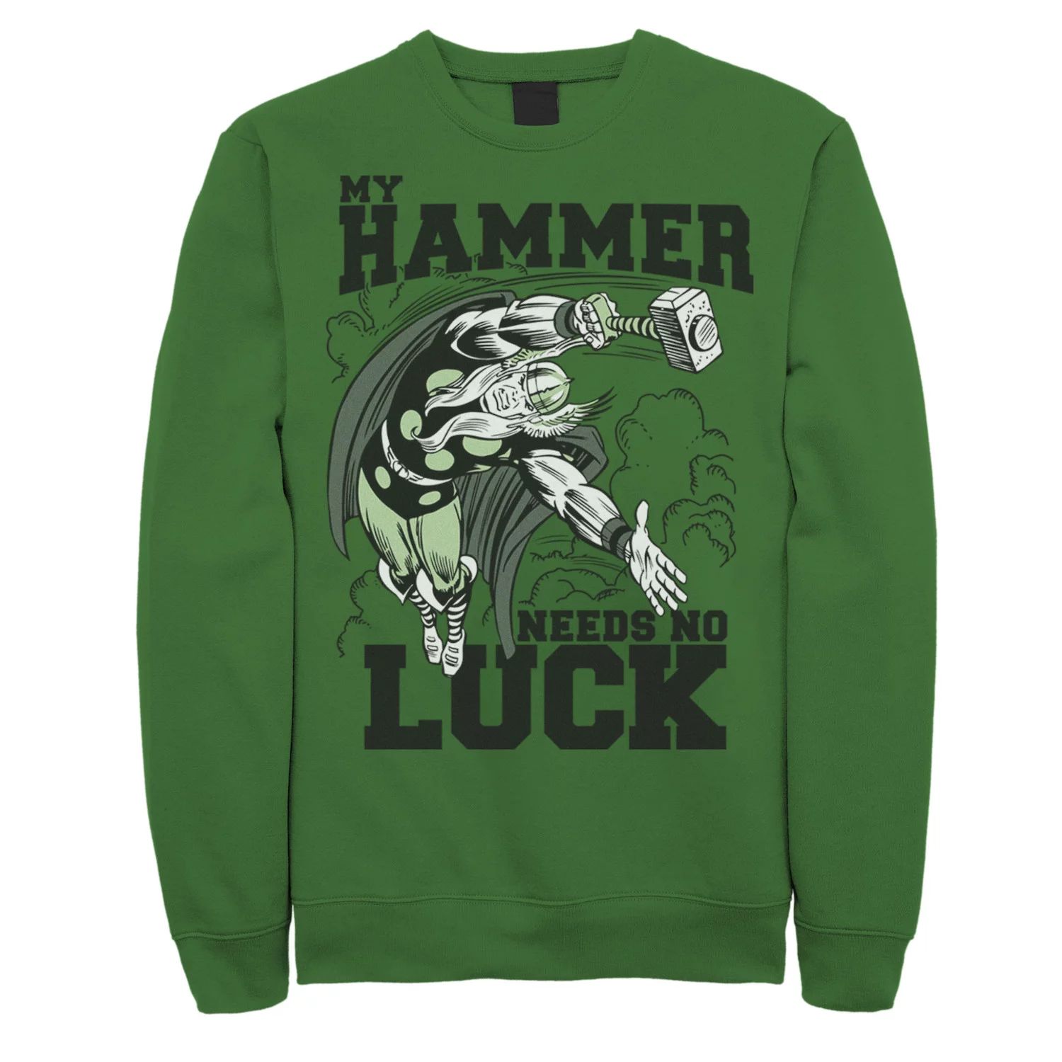 

Мужской свитшот Marvel Thor Hammer Needs No Luck St. Patty's Licensed Character