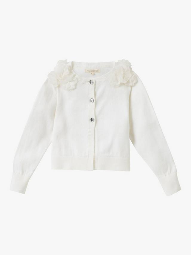 

Детский кардиган с цветочной отделкой Angel & Rocket, White