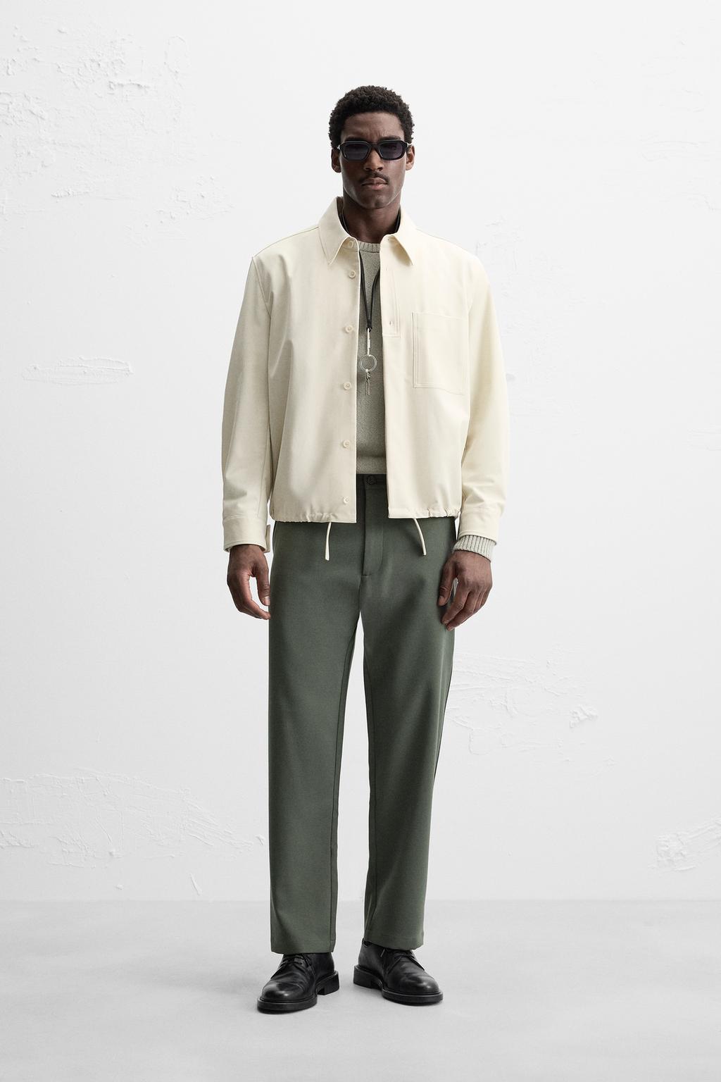

Брюки с прямыми штанинами ZARA, цвет Greyish