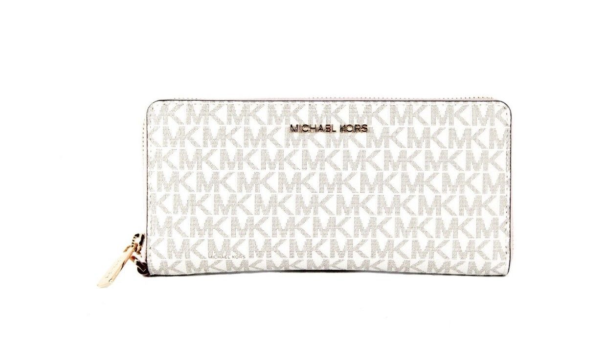 

Кошелек Jet Set Travel Large Vanilla Signature Pink Continental Michael Kors