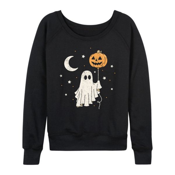 

Женская футболка из французского трикотажа с длинными рукавами и принтом «Призрак и тыква» Licensed Character, черный
