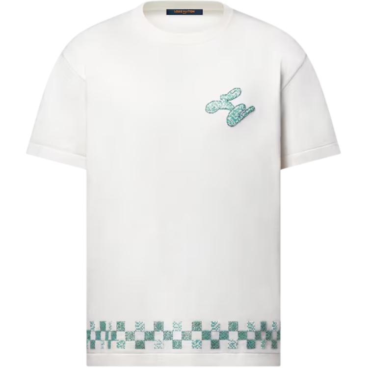 

Футболка Lv с коротким рукавом и декором LOUIS VUITTON, белый