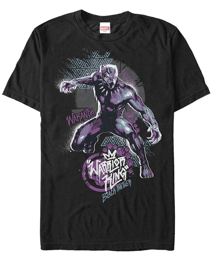 

Мужская футболка с короткими рукавами и принтом «Черная пантера» Marvel Marvel Warrior King Fifth Sun, черный