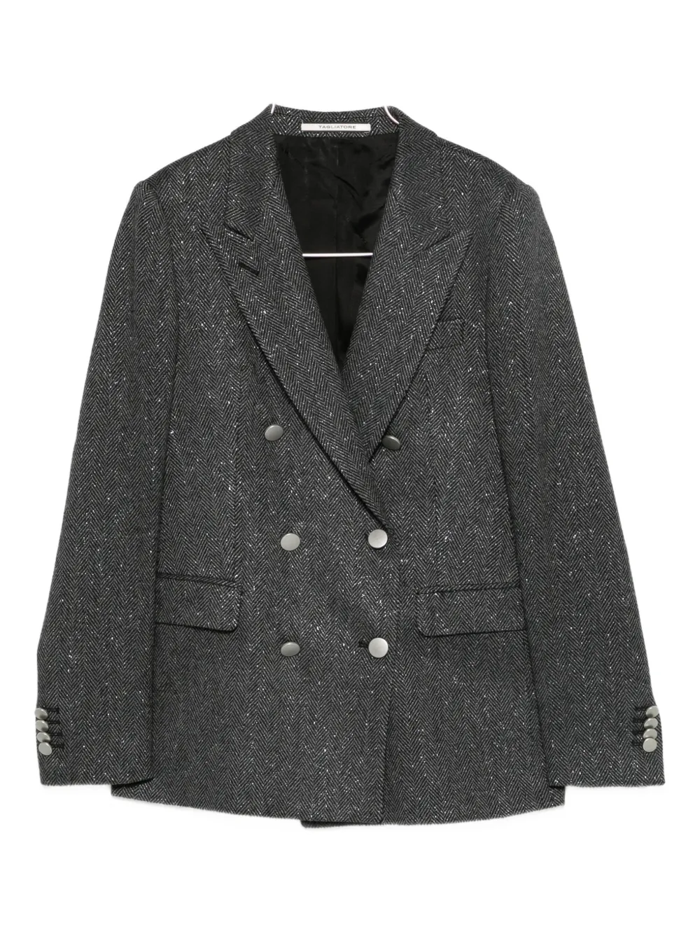 

Двубортный пиджак с елочкой Tagliatore, серый