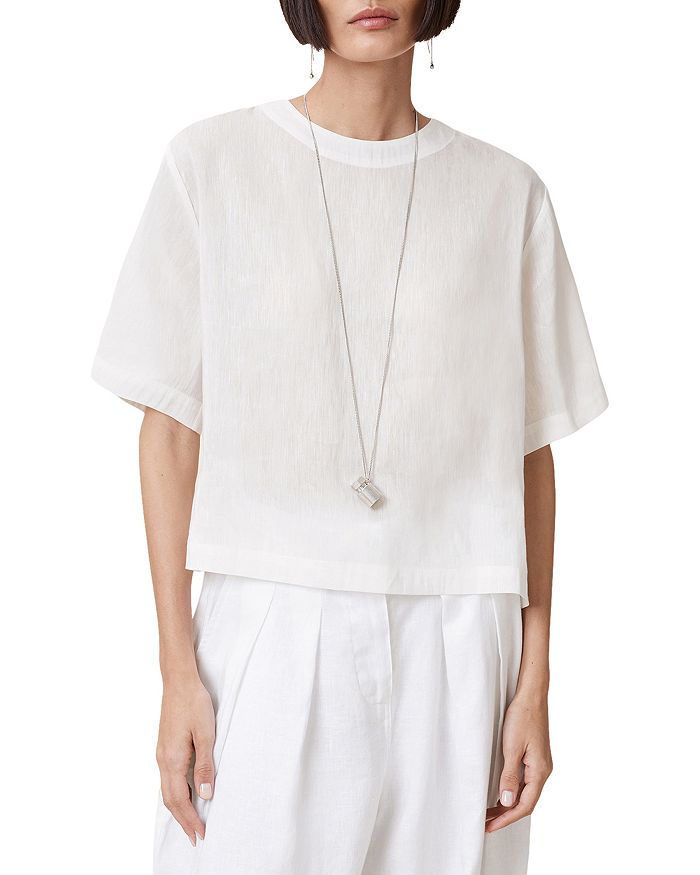 

Топ Lottie из льна и шелка ALLSAINTS, белый