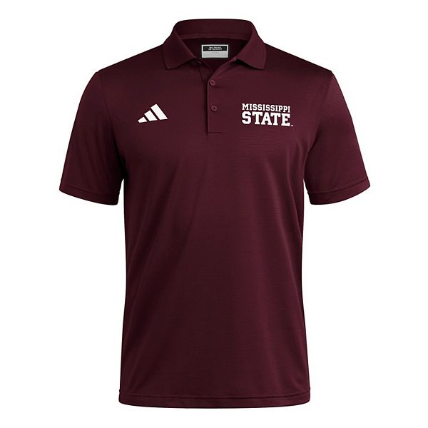 Мужская бордовая поло Mississippi State Bulldogs Ultimate 365 Ottoman Adidas — фото 3