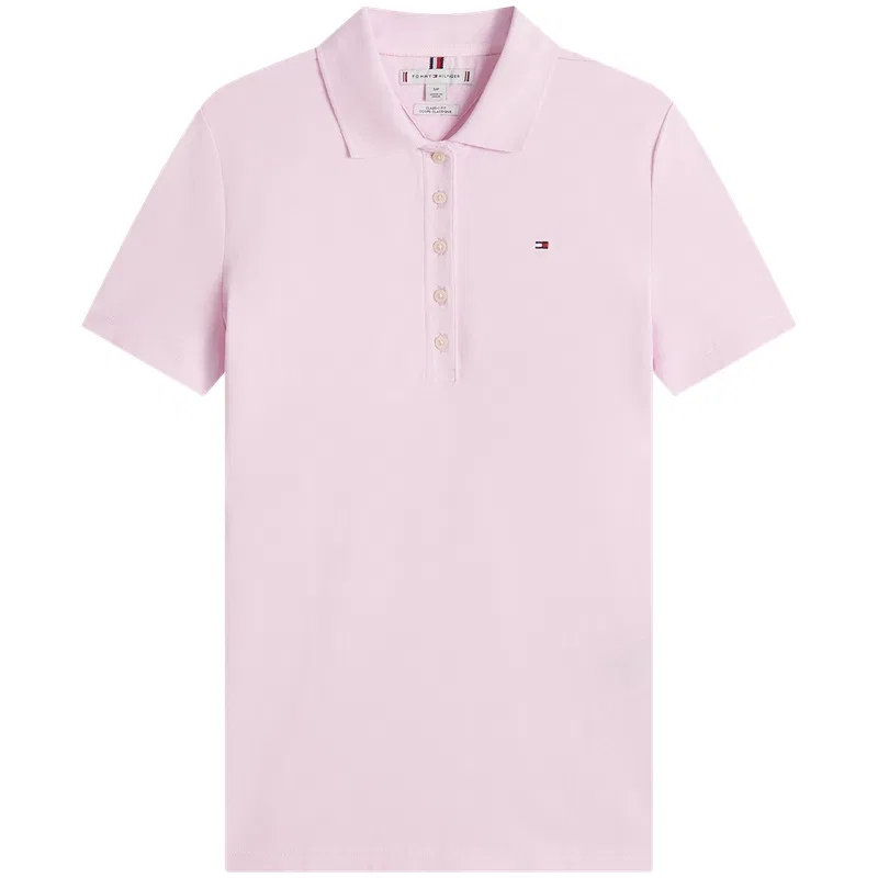 Поло женское Tommy Hilfiger бледно-розовое