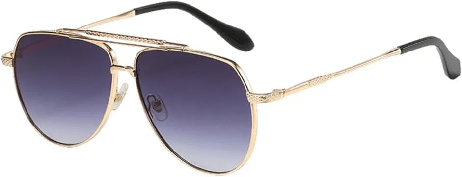 

Солнцезащитные очки MUTYNE из металла, модные женские, с двойной перемычкой, мужские, для вождения, защита от УФ-излучения UV400, зелено-коричневые, Gold With Gray