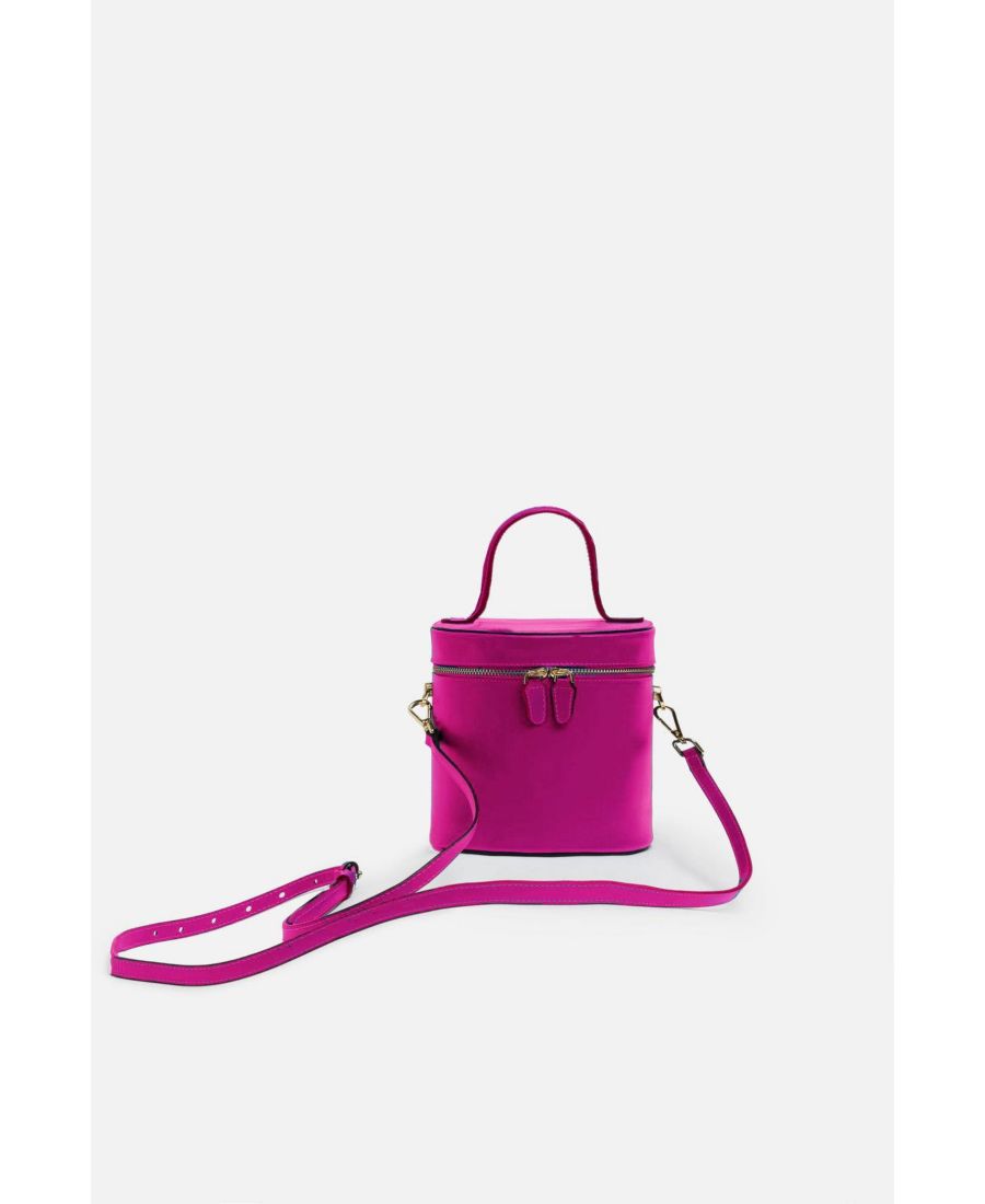 

Маленькая кожаная сумка-ведро NOLA розового цвета Silver & Riley, Pink