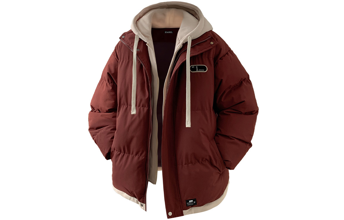 

Пуховик Unisex Hooded Thickened ZIAREL, maroon[removable logo]