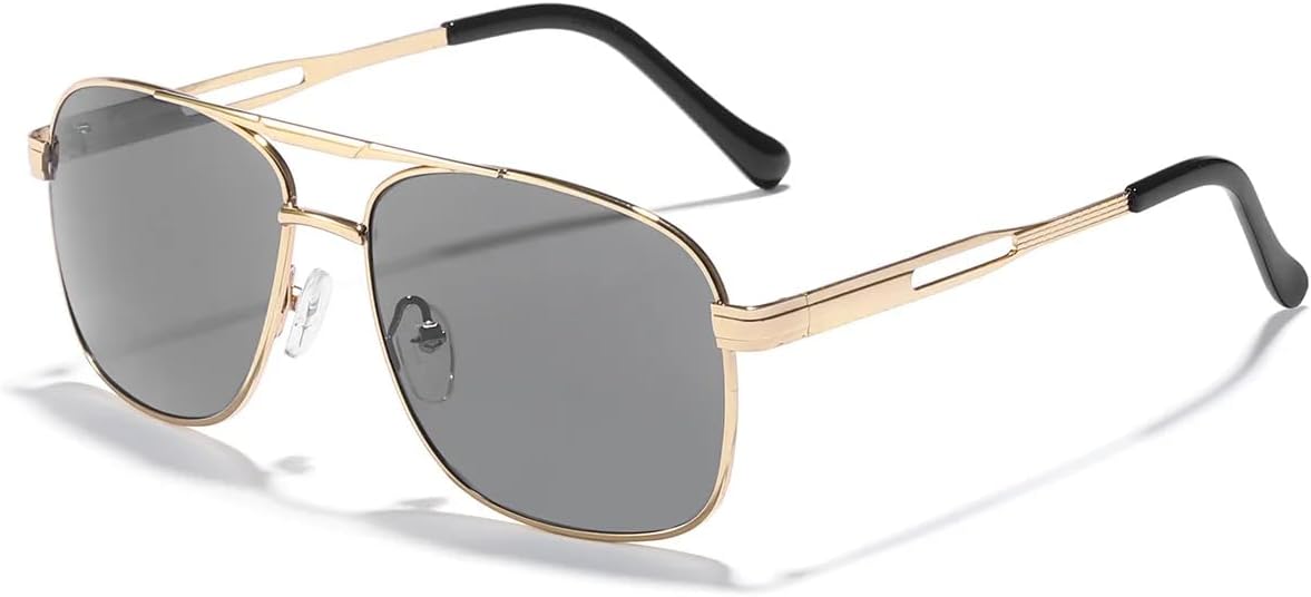 

Солнцезащитные очки с защитой UV400 | Панк, металлические петли, градиентные линзы | для женщин и мужчин, для занятий спортом на открытом воздухе и путешествий DSVIGF, Golden Gray