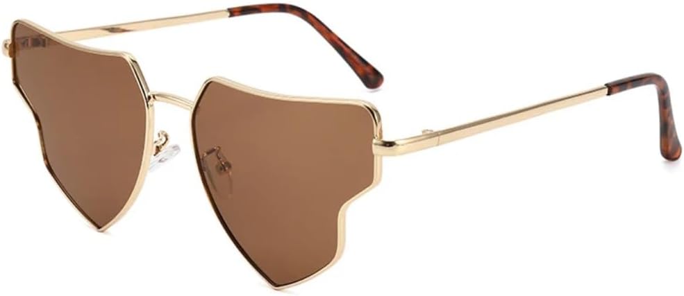 

Винтажные роскошные солнцезащитные очки в необычной металлической оправе, нестандартной формы, для женщин и мужчин, для активного отдыха, путешествий и вечеринок, с защитой от УФ-излучения UV400 TKKTLLT, Gold Brown