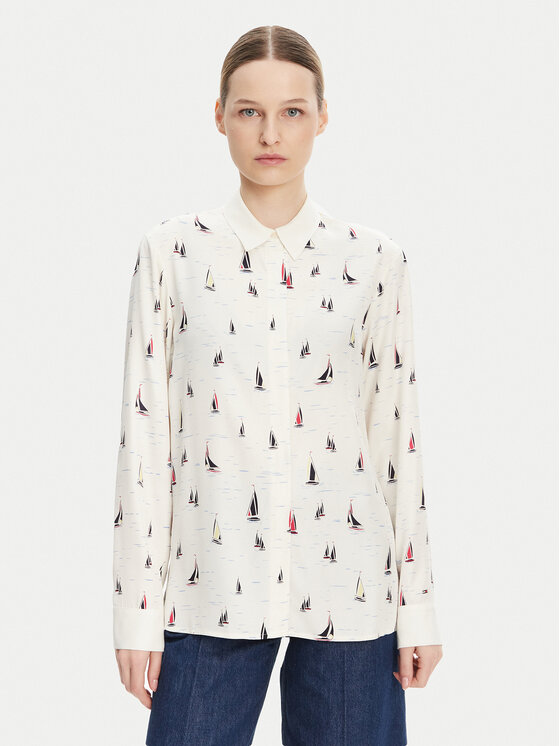 

Свободная рубашка WW0WW44036 Tommy Hilfiger, экрю