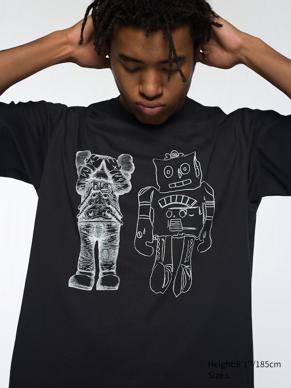 

Футболка с графическим рисунком kaws + warhol ut Uniqlo, черный