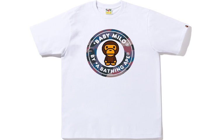 Футболка Bape Milo Busy Works A BATHING APE, белая мультиколор — фото 4