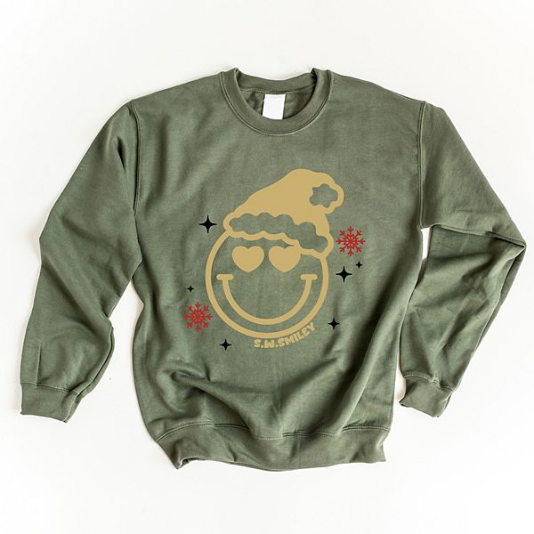 

SWSmiley christmas heart eyes - женский графический свитшот Simply Sage Market, Military, Зеленый, SWSmiley christmas heart eyes - женский графический свитшот Simply Sage Market, Military
