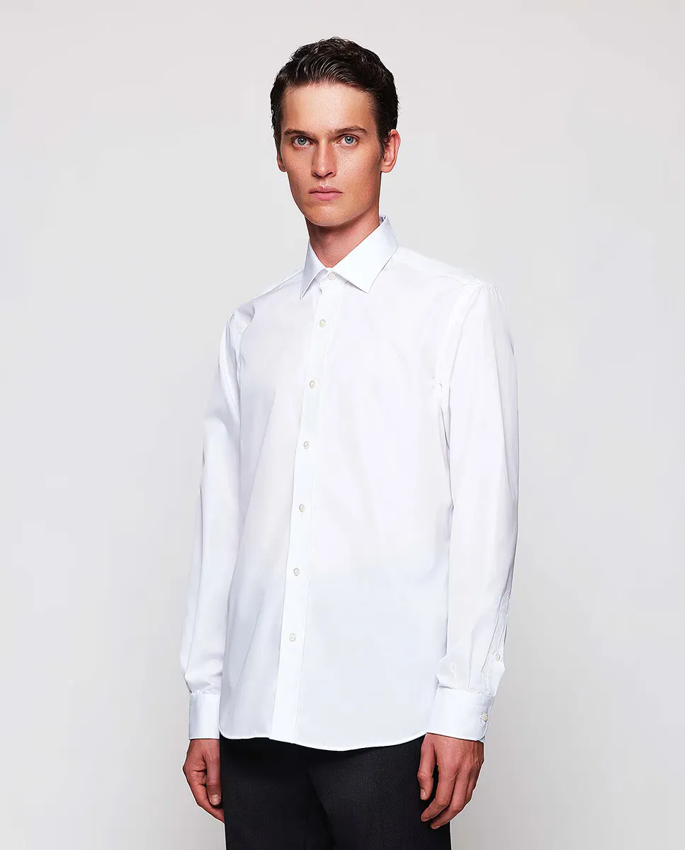 

Рубашка Travelshirt полуприталенная, однотонная Mirto, белый