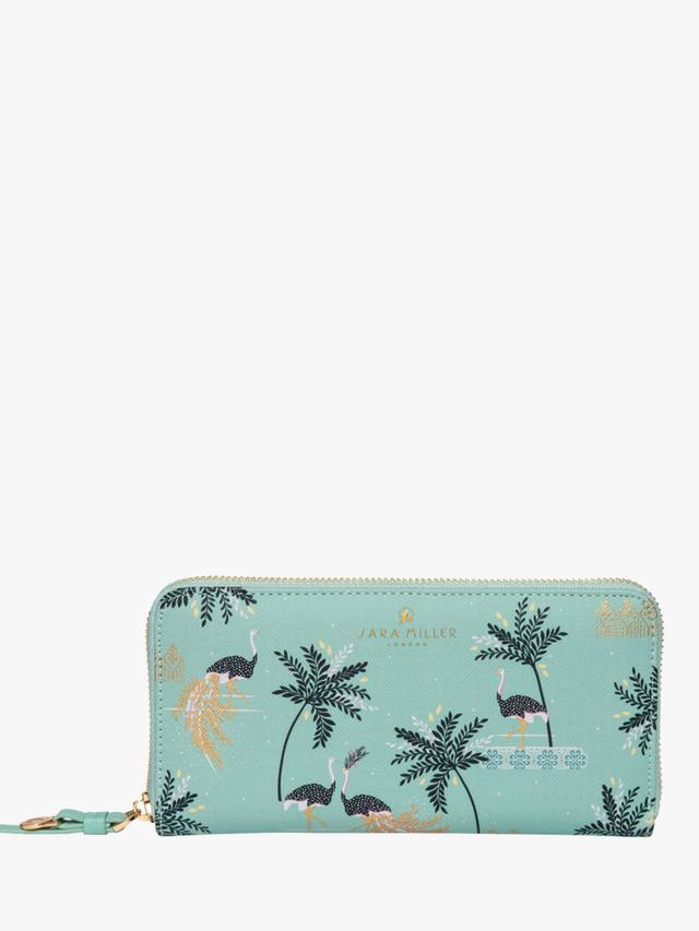 

Большой кошелек на молнии Sara Miller, Ostrich Mint