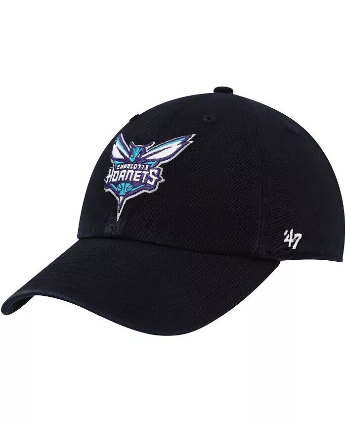 

Мужская черная регулируемая шапка с логотипом Charlotte Hornets Team '47 Brand, черный