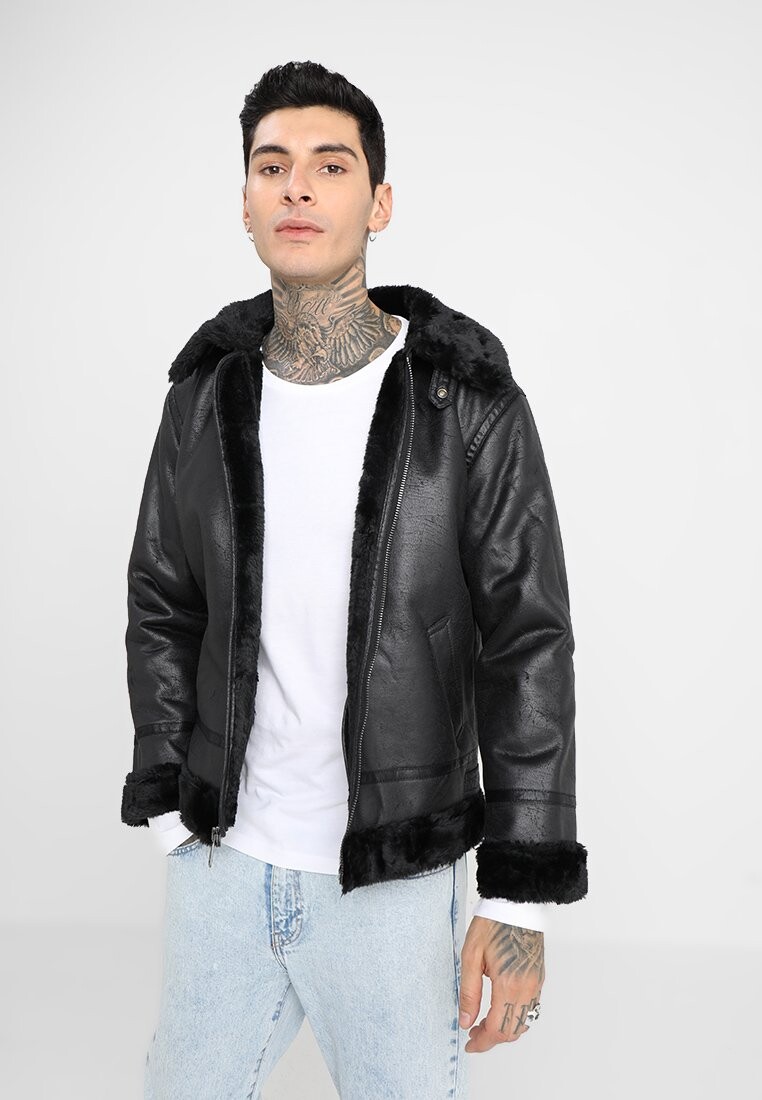 

Куртка из искусственной кожи Alpha Industries, черный
