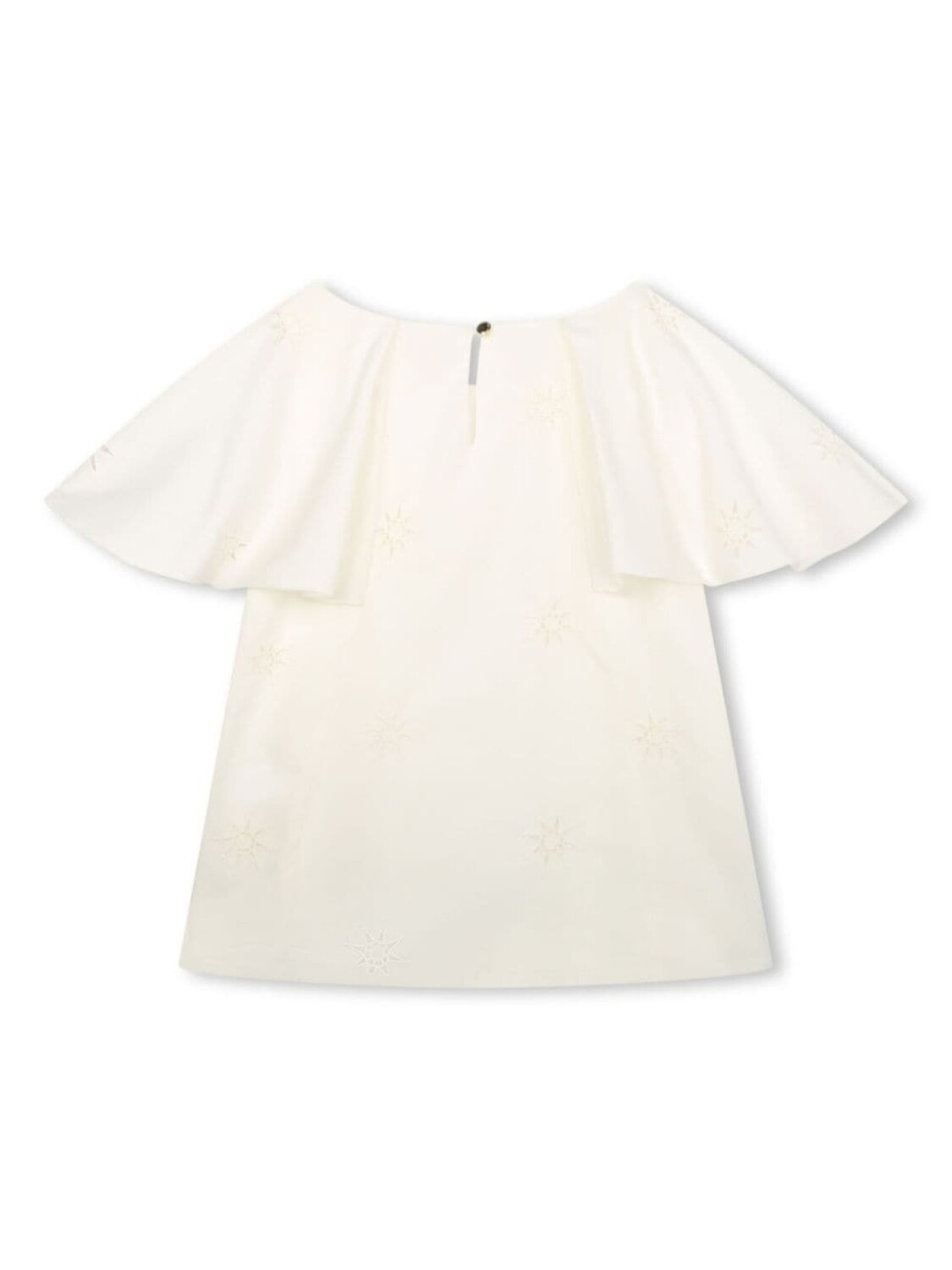 Chloé Kids блузка из органического хлопка с английской вышивкой, белый — фото 2