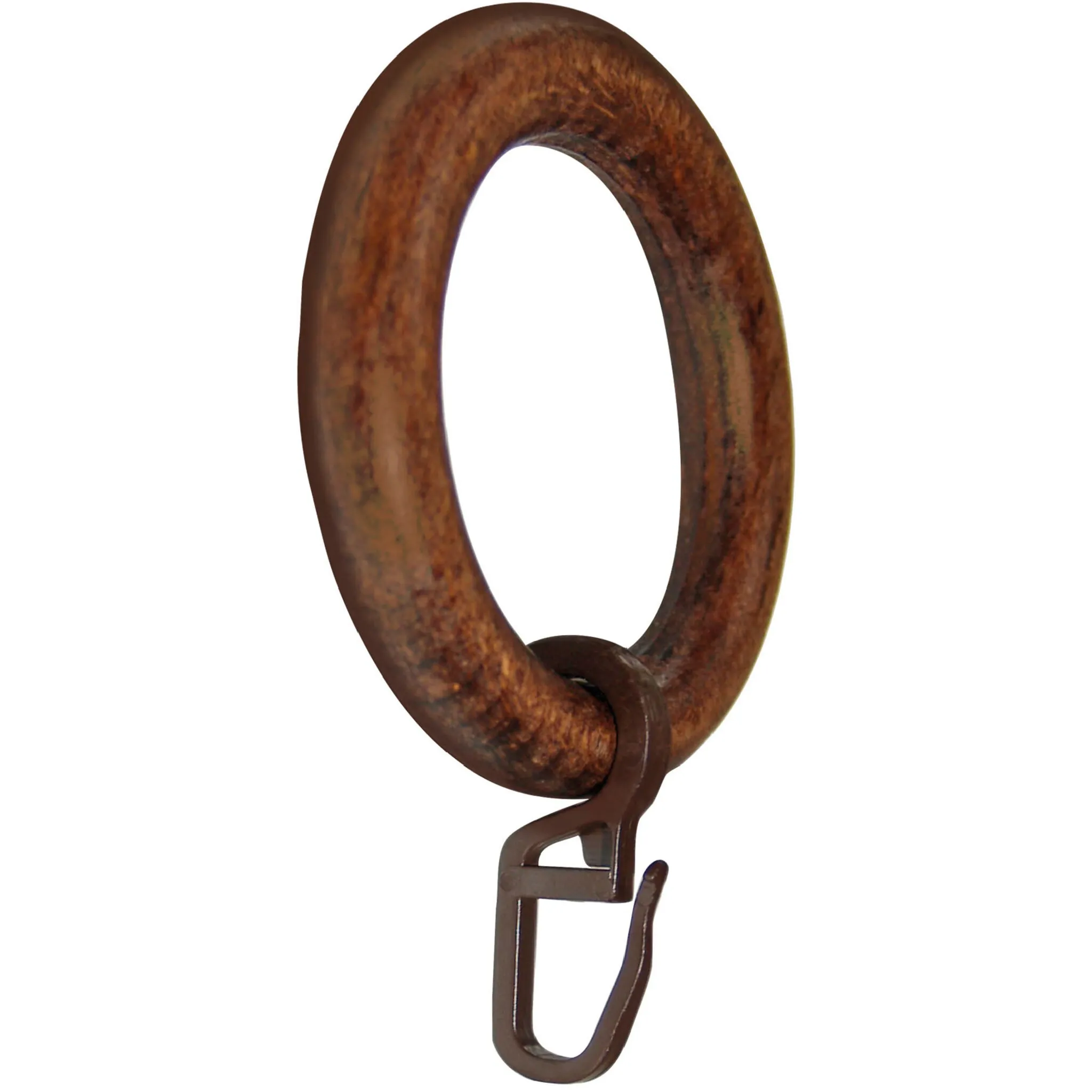 

Кольцо для штор GARESA «деревянное кольцо с крючками», (20 шт.), для диаметров до 28 мм, легко устанавливается, цвет nussbaum