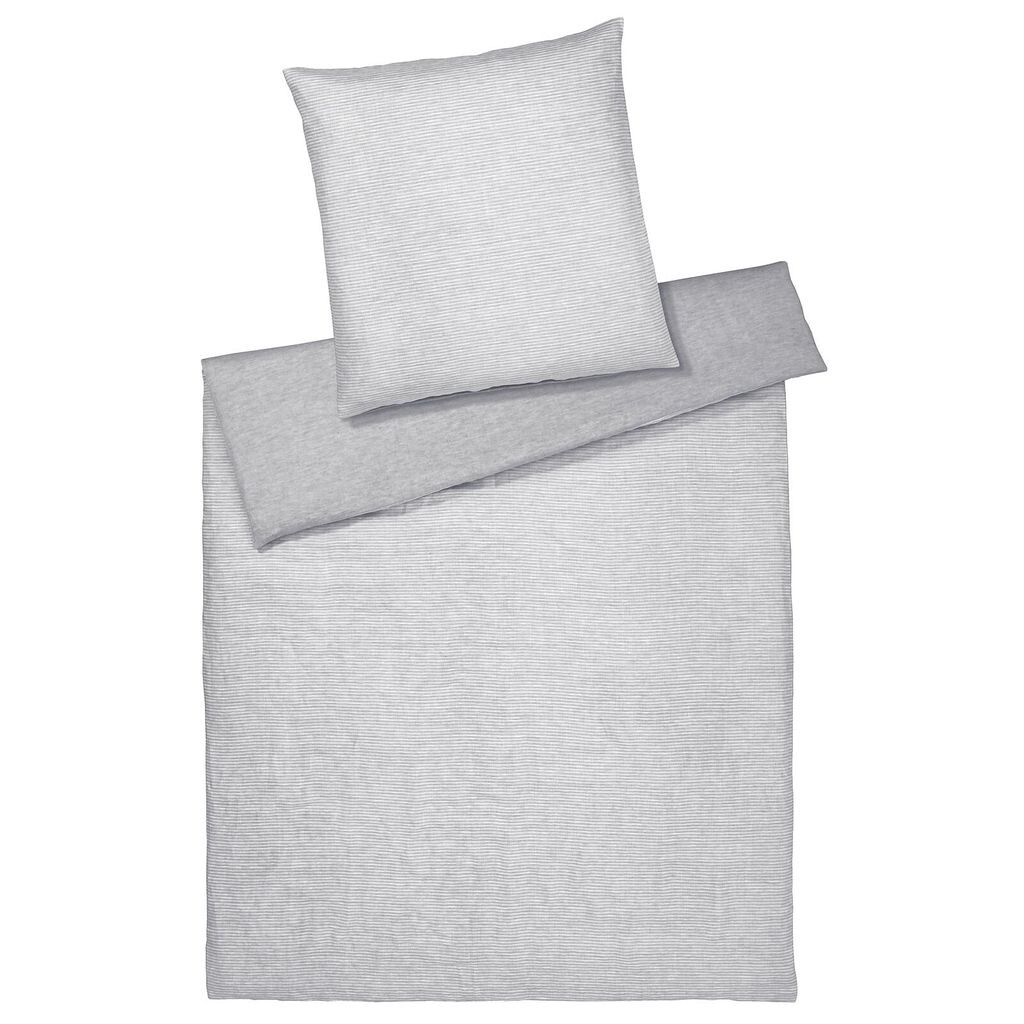 

Элегантный комплект постельного белья полульняного цвета 7088 Whisper цвет светло-серый размер 155х200см+80х80 Elegante