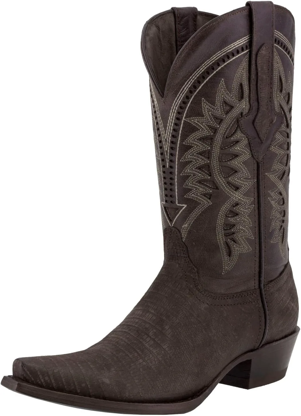 

Мужские коричневые вестерн-сапоги Texas Legacy с кожей и рисунком под ящерицу, заостренный носок, коричневый