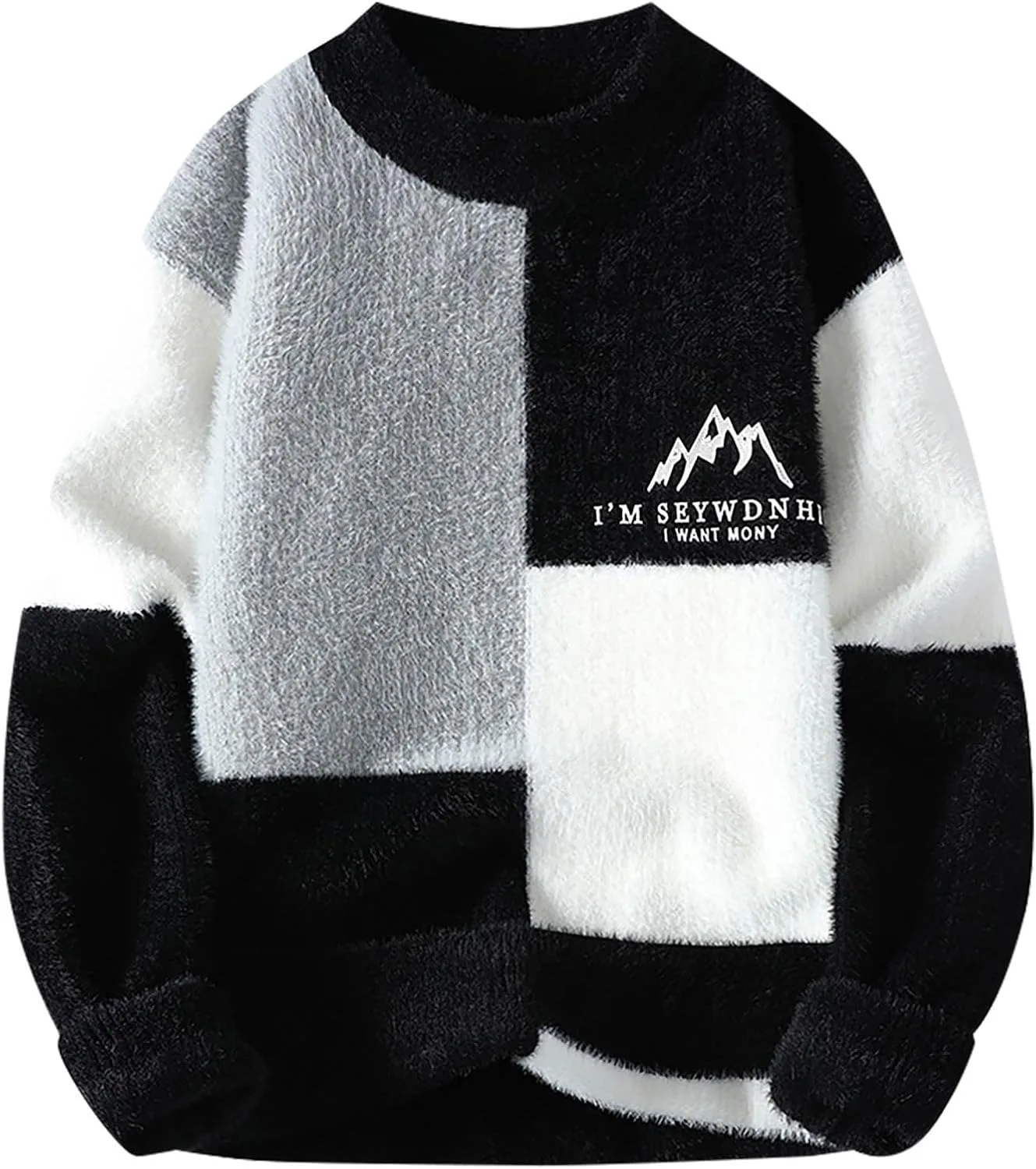 

Мужской свитер с цветными блоками, Crewneck, длинный рукав Dgoopd